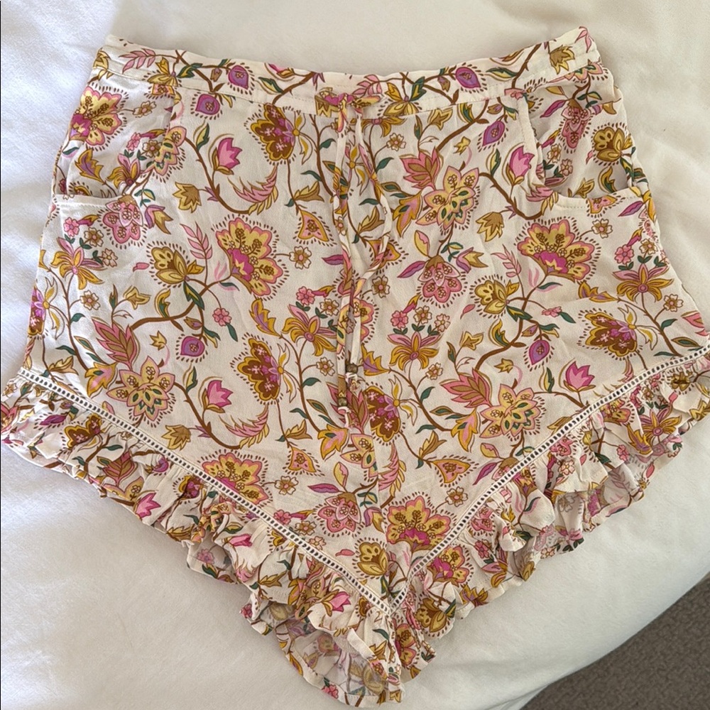 Spell High Waist Pink and Yellow Shorts